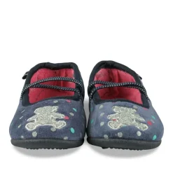 Chaussons Ballerine MARINE Fille Motif A Pois Elastique