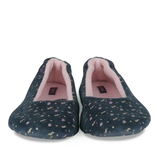 Chaussons Ballerine MARINE Femme Motif Paillettes A Enfiler