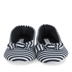 Chaussons Ballerine MARINE Femme Motif Rayures A Enfiler