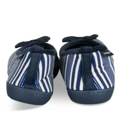 Chaussons Ballerine MARINE Femme Motif Rayures A Enfiler