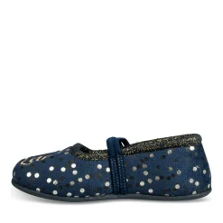 Chaussons Ballerine MARINE Fille Motif A Pois Elastique