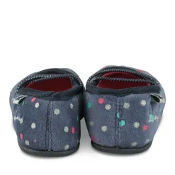 Chaussons Ballerine MARINE Fille Motif A Pois Elastique