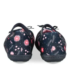 Chaussons Ballerine MARINE Fille Motif Fleuri A Enfiler