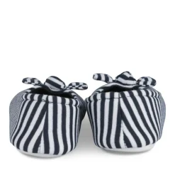 Chaussons Ballerine MARINE Femme Motif Rayures A Enfiler