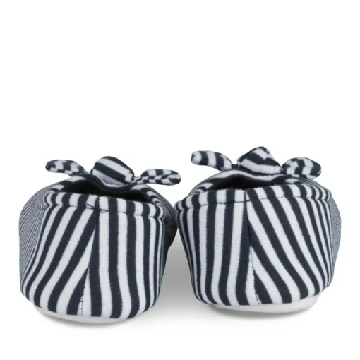 Chaussons Ballerine MARINE Femme Motif Rayures A Enfiler