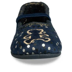 Chaussons Ballerine MARINE Fille Motif A Pois Elastique
