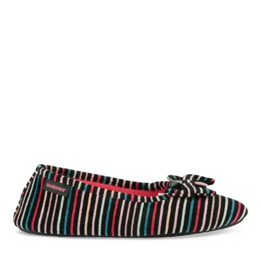 Chaussons Ballerine MULTICOLOR Femme Motif Rayures A Enfiler