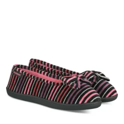 Chaussons Ballerine MULTICOLOR Femme Motif Rayures A Enfiler