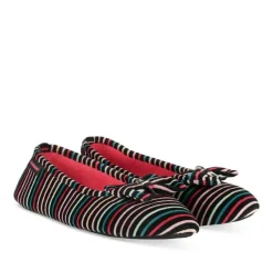 Chaussons Ballerine MULTICOLOR Femme Motif Rayures A Enfiler