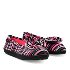 Chaussons Ballerine MULTICOLOR Femme Motif Rayures A Enfiler