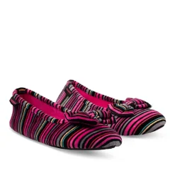 Chaussons Ballerine MULTICOLOR Femme Motif Rayures A Enfiler