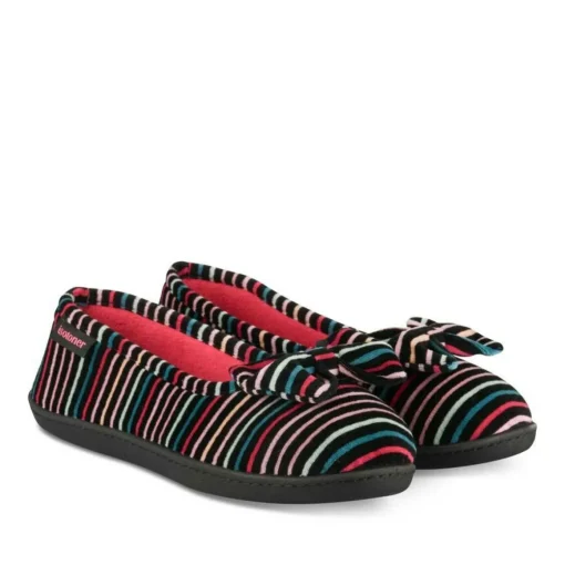 Chaussons Ballerine MULTICOLOR Femme Motif Rayures A Enfiler