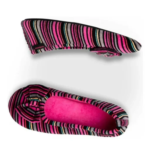 Chaussons Ballerine MULTICOLOR Femme Motif Rayures A Enfiler