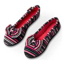Chaussons Ballerine MULTICOLOR Femme Motif Rayures A Enfiler