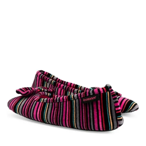Chaussons Ballerine MULTICOLOR Femme Motif Rayures A Enfiler