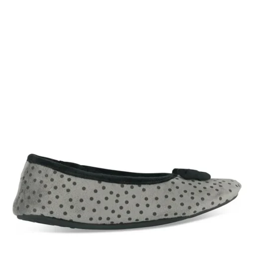 Chaussons Ballerine NOIR Femme Motif Uni A Enfiler