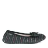 Chaussons Ballerine NOIR Femme Motif A Pois A Enfiler