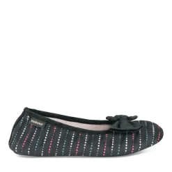 Chaussons Ballerine NOIR Femme Motif A Pois A Enfiler