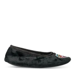Chaussons Ballerine NOIR Femme Motif Uni A Enfiler