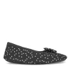 Chaussons Ballerine NOIR Femme Motif Coeurs A Enfiler