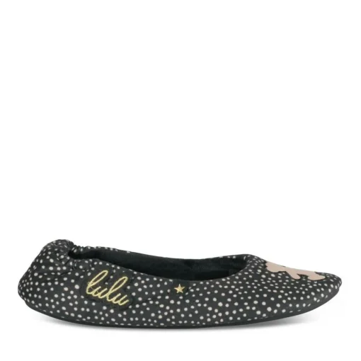 Chaussons Ballerine NOIR Femme Motif Uni A Enfiler