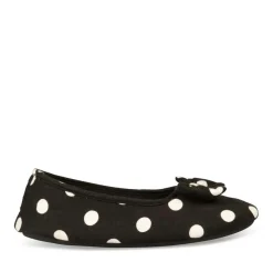 Chaussons Ballerine NOIR Femme Motif A Pois