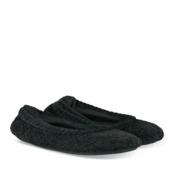 Chaussons Ballerine NOIR Femme Motif Uni A Enfiler