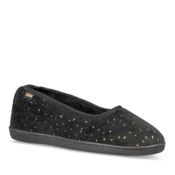 Chaussons Ballerine NOIR Femme Motif Paillettes A Enfiler