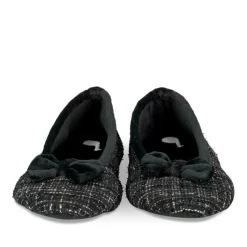Chaussons Ballerine NOIR Femme Motif Uni A Enfiler