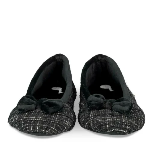 Chaussons Ballerine NOIR Femme Motif Uni A Enfiler