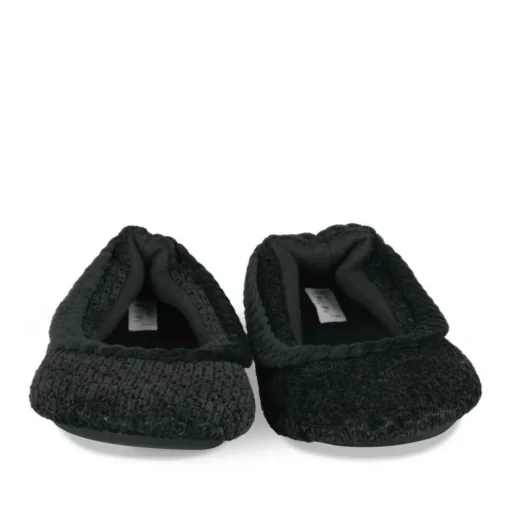 Chaussons Ballerine NOIR Femme Motif Uni A Enfiler