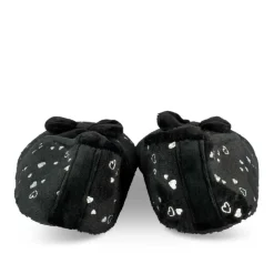Chaussons Ballerine NOIR Femme Motif Coeurs A Enfiler