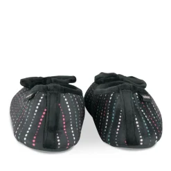 Chaussons Ballerine NOIR Femme Motif A Pois A Enfiler