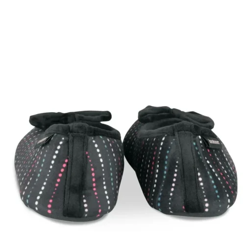 Chaussons Ballerine NOIR Femme Motif A Pois A Enfiler