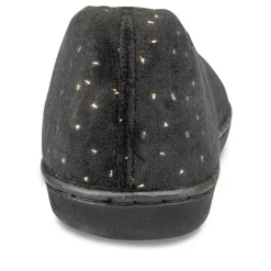 Chaussons Ballerine NOIR Femme Motif Paillettes A Enfiler