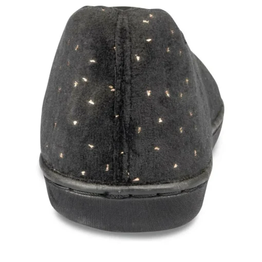 Chaussons Ballerine NOIR Femme Motif Paillettes A Enfiler