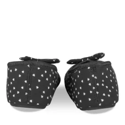 Chaussons Ballerine NOIR Femme Motif Coeurs A Enfiler