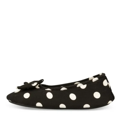 Chaussons Ballerine NOIR Femme Motif A Pois