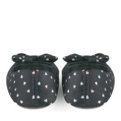 Chaussons Ballerine NOIR Femme Motif Coeurs A Enfiler