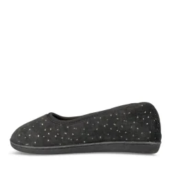 Chaussons Ballerine NOIR Femme Motif Paillettes A Enfiler