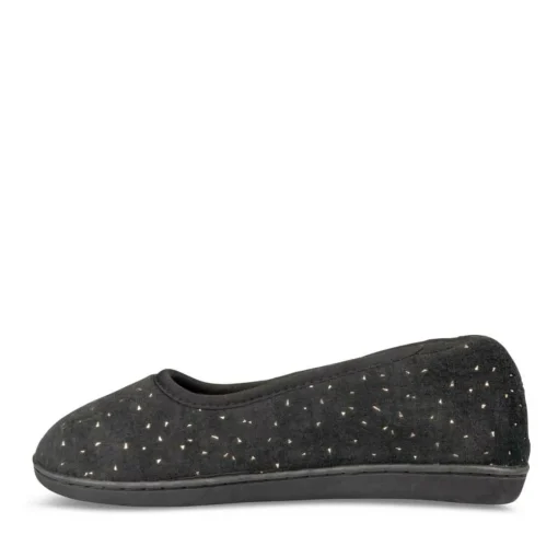 Chaussons Ballerine NOIR Femme Motif Paillettes A Enfiler
