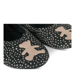 Chaussons Ballerine NOIR Femme Motif Uni A Enfiler