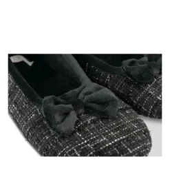 Chaussons Ballerine NOIR Femme Motif Uni A Enfiler