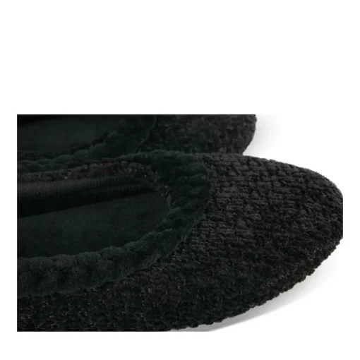 Chaussons Ballerine NOIR Femme Motif Uni A Enfiler