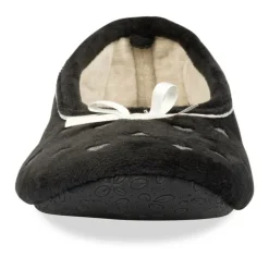 Chaussons Ballerine NOIR Femme Motif Coeurs A Enfiler