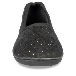 Chaussons Ballerine NOIR Femme Motif Paillettes A Enfiler