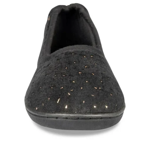 Chaussons Ballerine NOIR Femme Motif Paillettes A Enfiler