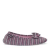 Chaussons Ballerine ROSE Femme Motif Rayures A Enfiler