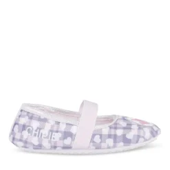 Chaussons Ballerine ROSE Fille Motif Carreaux Elastique
