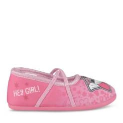 Chaussons Ballerine ROSE Fille Motif Uni Elastique
